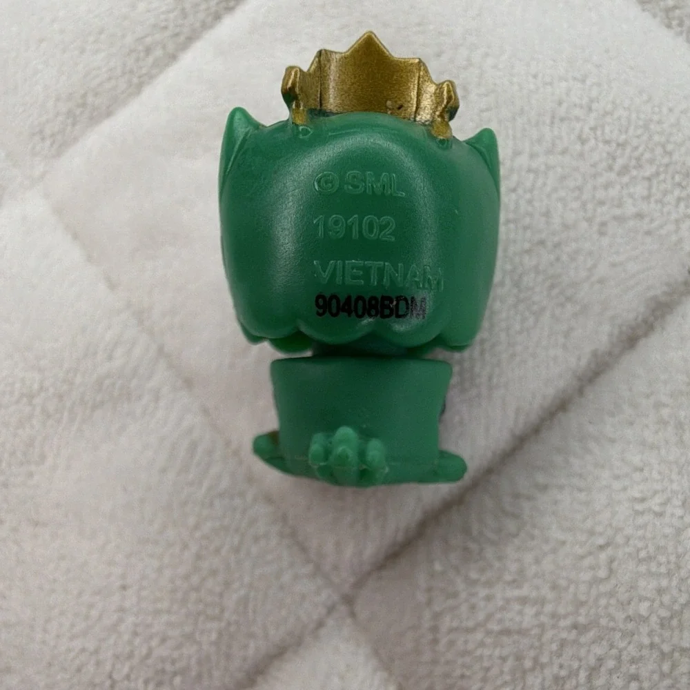 SML Littlest Pet Shop Green Owl Figure Gold Crown Purple Glitter Wings 19102